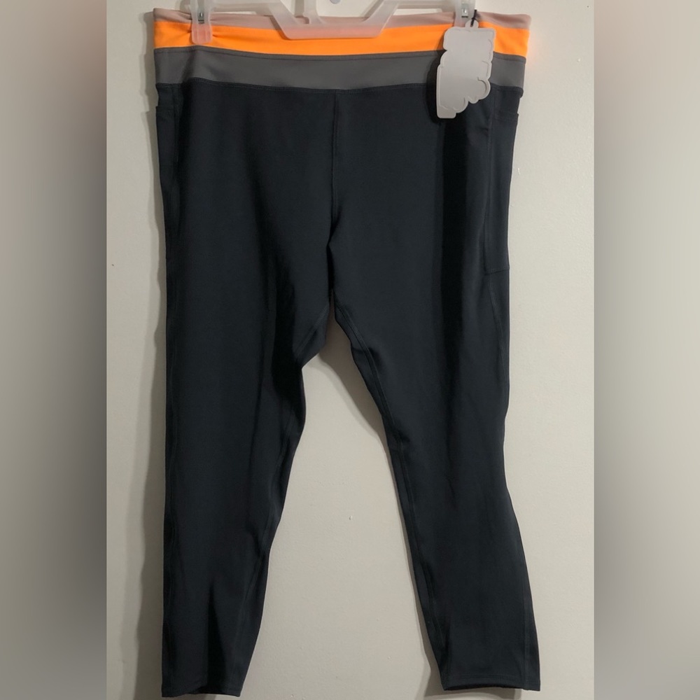 Women’s high rise legging two side phone pockets pull on gray.XXXL(20)